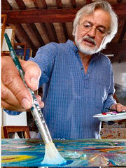 Giuliano Ghelli, il pittore del Palio di mezz'agosto 2009.